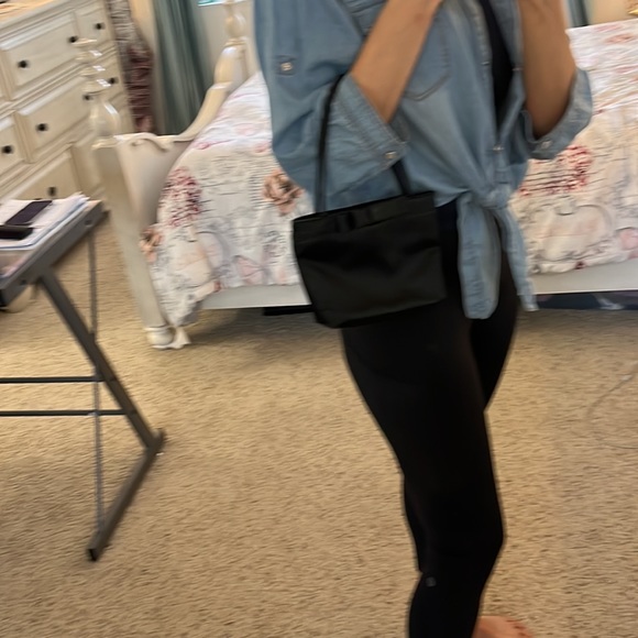 Black satin bow dressy purse with zipper inside. Very lightly used. - Picture 9 of 9